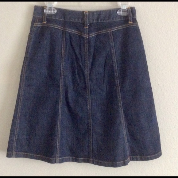 Ann Taylor | Denim Skirt A-Line Button Down - Picture 2 of 5